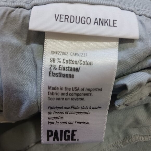 Paige Womens Verdugo Ankle Jeans Size 29 Light Gray Skinny Mid Rise Flawed - Picture 7 of 9